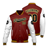 Custom Red White Varsity Jackets for Men Women Youth Personalized Letterman Jackets