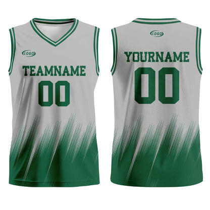 Custom Grey Green Basketball Jersey Uniform Suit Printed Your Logo Name Number