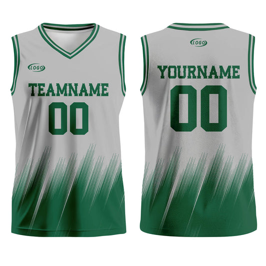Custom Grey Green Basketball Jersey Uniform Suit Printed Your Logo Name Number