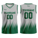 Custom Grey Green Basketball Jersey Uniform Suit Printed Your Logo Name Number
