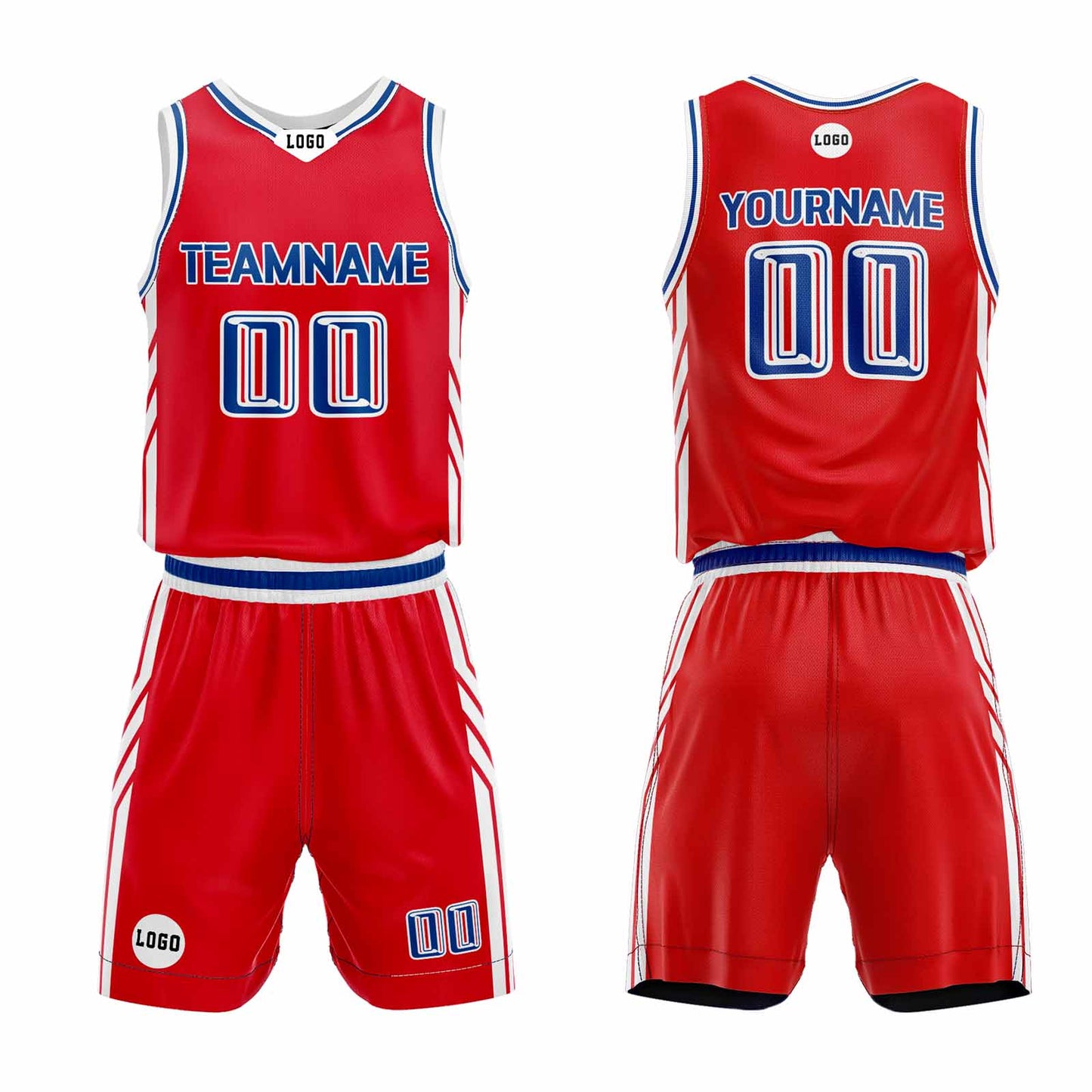 Custom True Red Basketball Jersey Uniform Suit Printed Your Logo Name Number