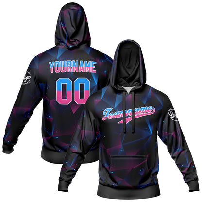 Custom Black Blue Sports hoodie Sweatshirt Set for Men Women Youth Tops and Pants Set Tracksuit