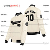 Custom Cream White Varsity Jackets for Men Women Youth Personalized Letterman Jackets