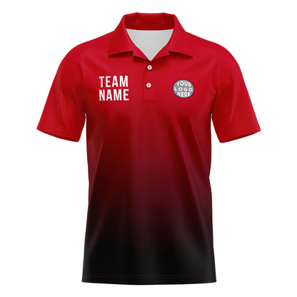 Custom Red Black White Football Polo Shirts  Add Your Unique Logo/Name/Number
