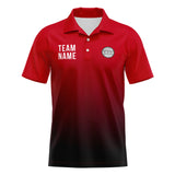 Custom Red Black White Football Polo Shirts  Add Your Unique Logo/Name/Number