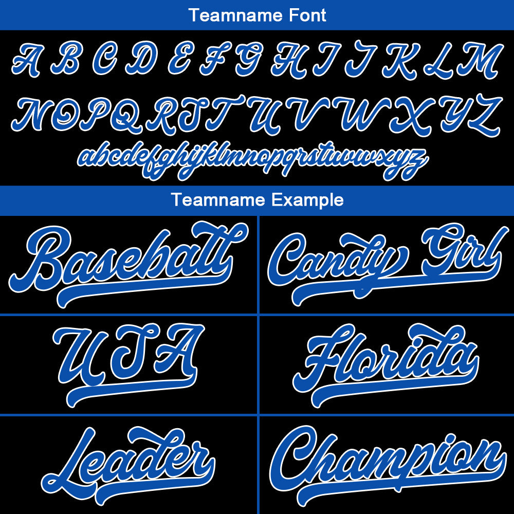 Custom Baseball Jersey Stitched Design Personalized Hip Hop Baseball Shirts Black-Royal