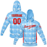 Custom Light Blue Hoodie Sweatshirt Set for Men Women Youth Tops and Pants Set Tracksuit