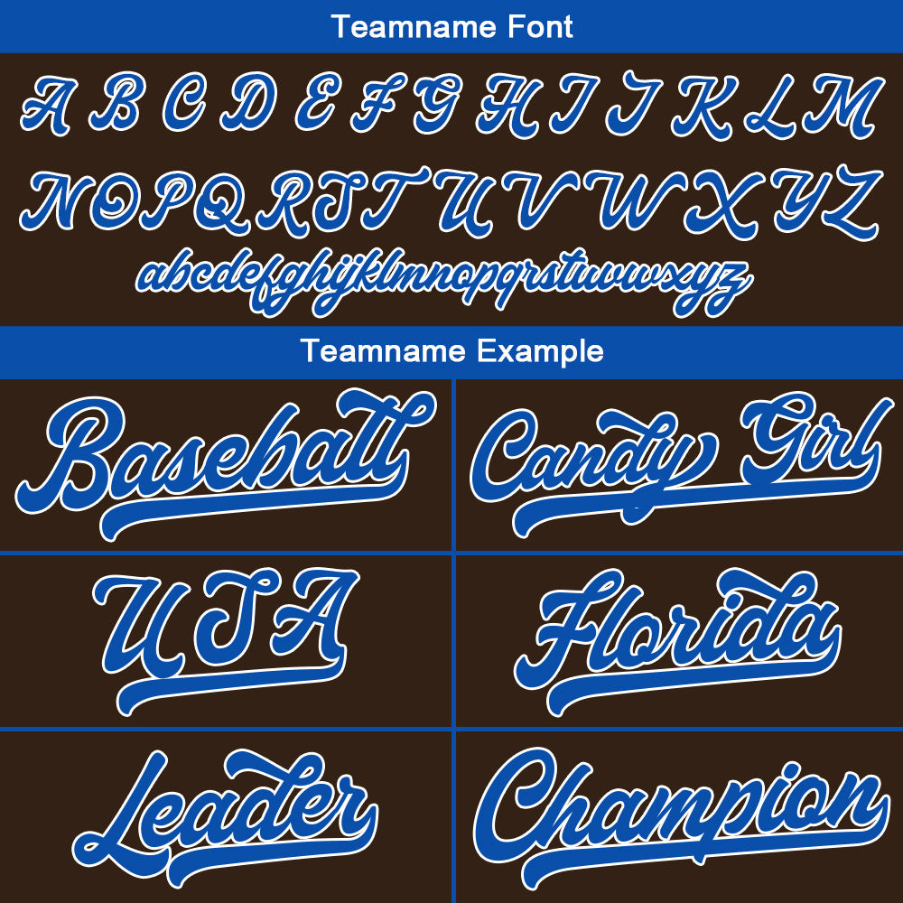 Custom Baseball Jersey Stitched Design Personalized Hip Hop Baseball Shirts Brown-Royal
