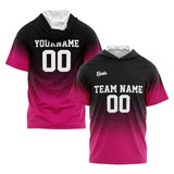 Custom Black Pink Short Sleeve Hoodies for Men Women Shirts with Hoods Printed Name Logo
