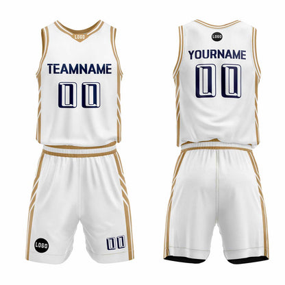 Custom White Blue Basketball Jersey Uniform Suit Printed Your Logo Name Number