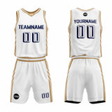 Custom White Blue Basketball Jersey Uniform Suit Printed Your Logo Name Number