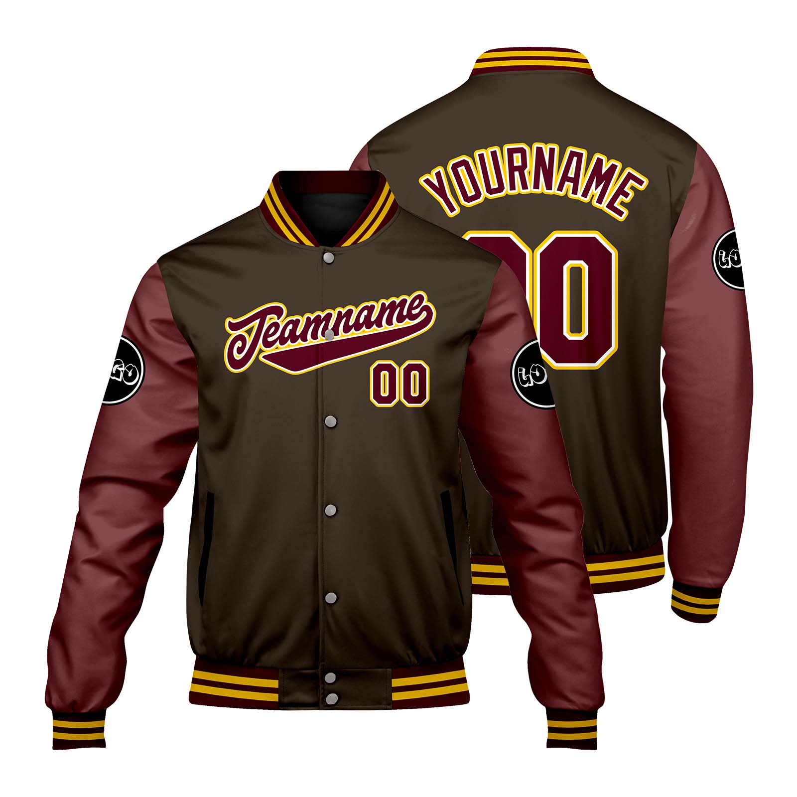 Custom Brown Red Varsity Jackets for Men Women Youth Personalized Letterman Jackets