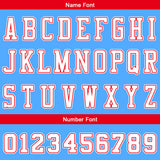 Custom Gradient Lighe Blue Red Reversible Basketball Suit for Adults and Kids Personalized Jersey