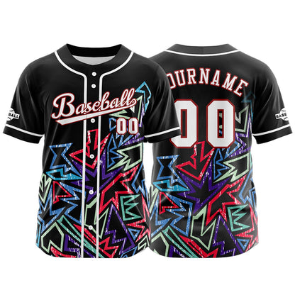 Custom Black Red Button Down Baseball Jersey for Men Women Adult Youth Print Name Number Logo