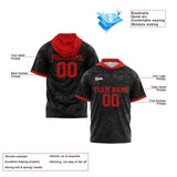 Custom Black Red Short Sleeve Hoodies for Men Women Shirts with Hoods Printed Name Logo