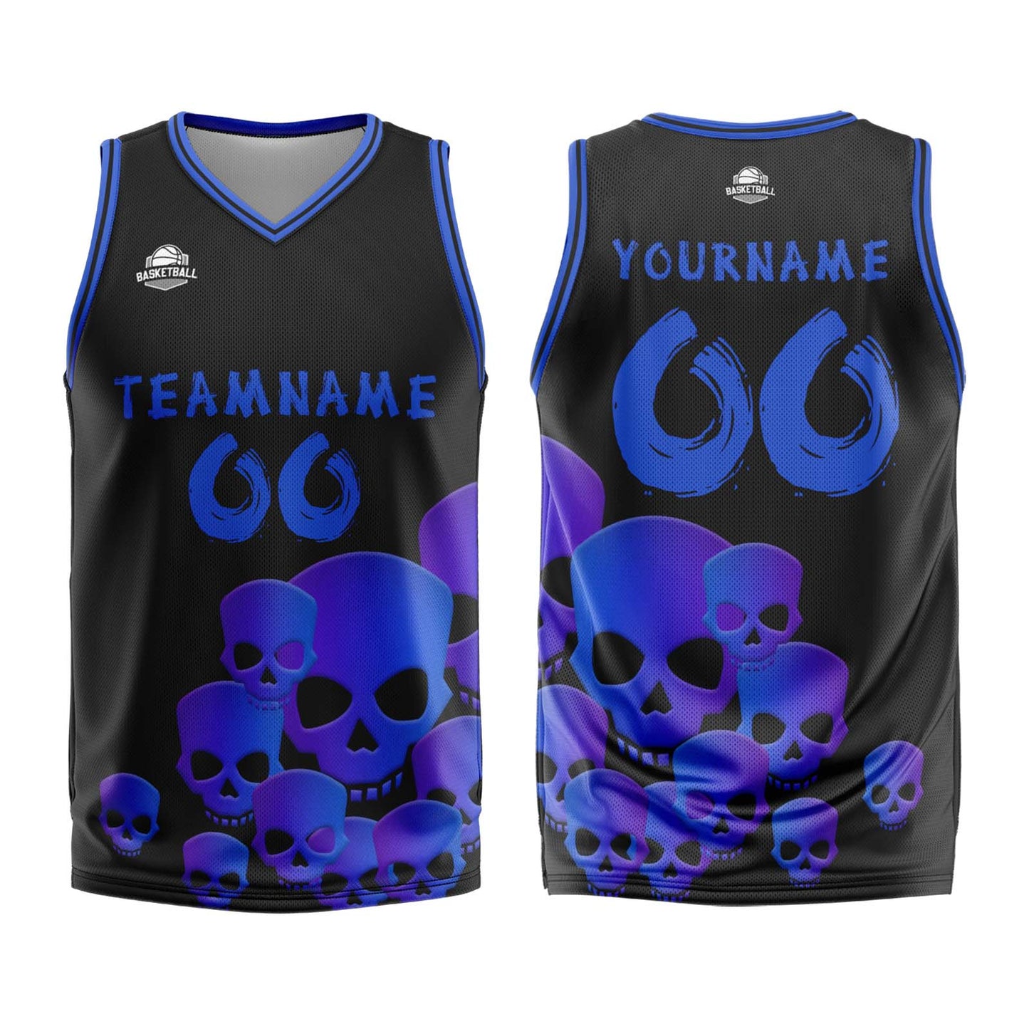 Custom Blue Basketball Jersey Uniform Suit Printed Your Logo Name Number