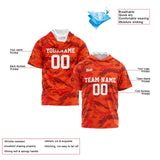 Custom Orange Short Sleeve Hoodies for Men Women Shirts with Hoods Printed Name Logo