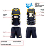Custom Navy Blue White Reversible Basketball Jersey Uniform Suit Printed Your Logo Name Number