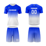 Custom Blue White Uniform Jersey Kids Adults Personalized Set Jersey Shirt