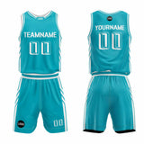 Custom Cyan Basketball Jersey Uniform Suit Printed Your Logo Name Number
