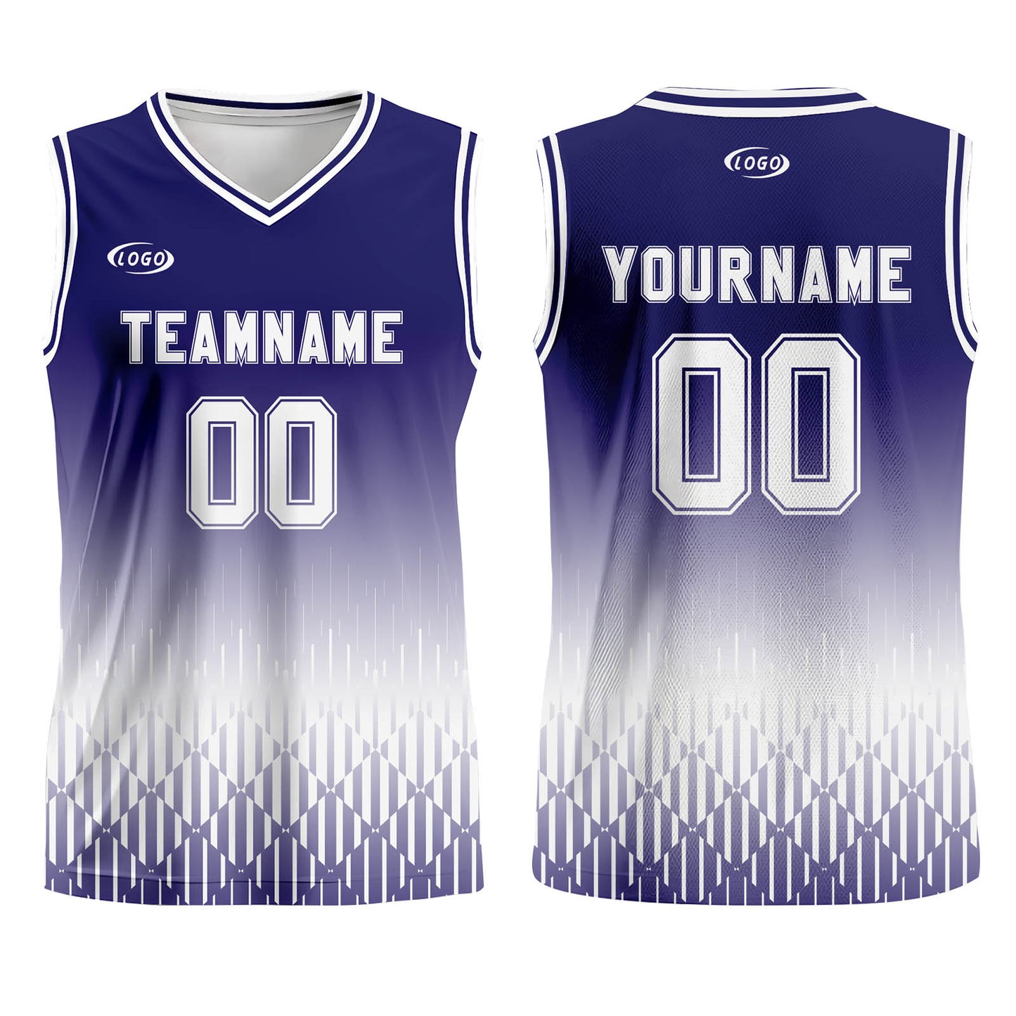 Custom Blue White Gradient Basketball Jersey Uniform Suit Printed Your Logo Name Number