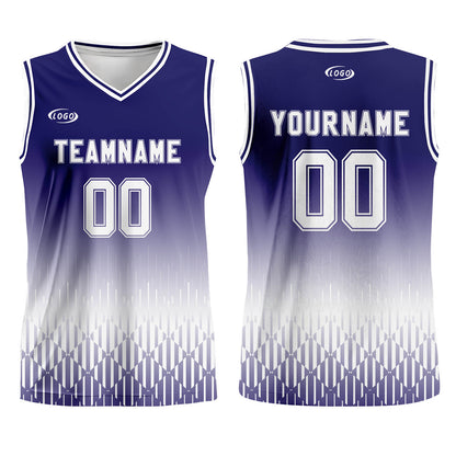 Custom Blue White Gradient Basketball Jersey Uniform Suit Printed Your Logo Name Number