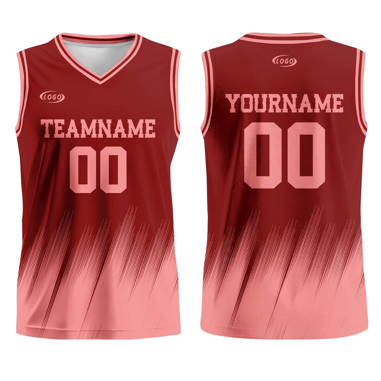 Custom Red Pink Basketball Jersey Uniform Suit Printed Your Logo Name Number