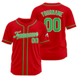 Custom Baseball Jersey Stitched Design Personalized Hip Hop Baseball Shirts Red-Green