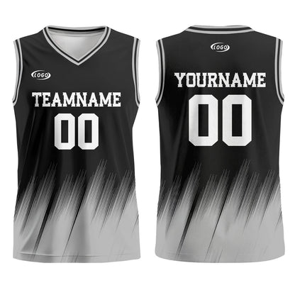 Custom Black Gray White Basketball Jersey Uniform Suit Printed Your Logo Name Number