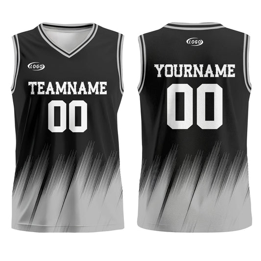 Custom Black Gray White Basketball Jersey Uniform Suit Printed Your Logo Name Number