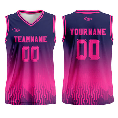 Custom Blue Mary Red Gradient Basketball Jersey Uniform Suit Printed Your Logo Name Number