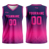 Custom Blue Mary Red Gradient Basketball Jersey Uniform Suit Printed Your Logo Name Number