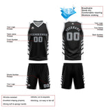Custom Black White Grey Reversible Basketball Suit for Adults and Kids Personalized Jersey