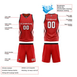 Custom Red Orange Reversible Basketball Jersey Uniform Suit Printed Your Logo Name Number