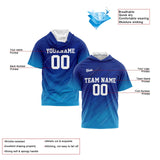 Custom Blue Short Sleeve Hoodies for Men Women Shirts with Hoods Printed Name Logo
