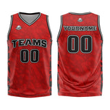 Custom Red Basketball Jersey Uniform Suit Printed Your Logo Name Number