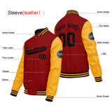Custom Red Yellow Varsity Jackets for Men Women Youth Personalized Letterman Jackets