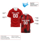 Custom Red Black Short Sleeve Hoodies for Men Women Shirts with Hoods Printed Name Logo