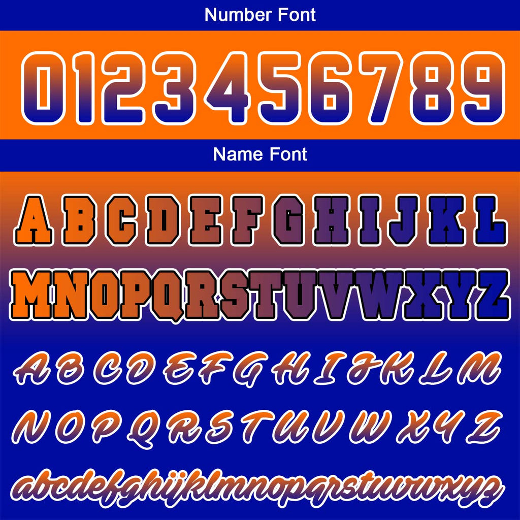 Custom Gradient Varsity Jacket Letterman jacket for Men, Women and Youth Orange Royal