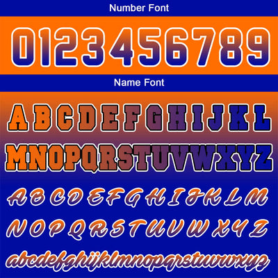 Custom Gradient Varsity Jacket Letterman jacket for Men, Women and Youth Orange Royal