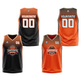 Custom Black Orange Cream Reversible Basketball Suit for Adults and Kids Personalized Jersey