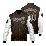 Custom Brown White Varsity Jackets for Men Women Youth Personalized Letterman Jackets
