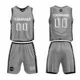 Custom Gray Basketball Jersey Uniform Suit Printed Your Logo Name Number