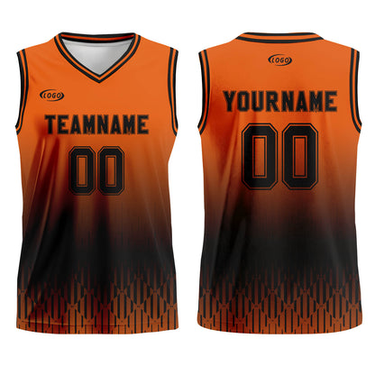 Custom Orange Black Gradient Basketball Jersey Uniform Suit Printed Your Logo Name Number