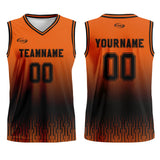 Custom Orange Black Gradient Basketball Jersey Uniform Suit Printed Your Logo Name Number