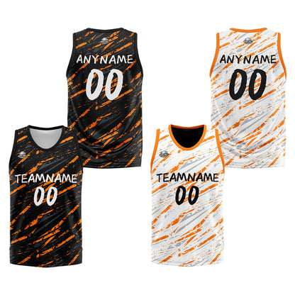 Custom Reversible Basketball Suit for Adults and Kids Personalized Jersey Damage-Orange