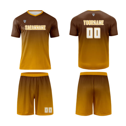 Custom Brown Orange Uniform Jersey Kids Adults Personalized Set Jersey Shirt