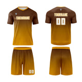 Custom Brown Orange Uniform Jersey Kids Adults Personalized Set Jersey Shirt