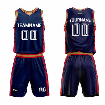 Custom Navy Blue Basketball Jersey Uniform Suit Printed Your Logo Name Number