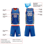 Custom Royal Orange Reversible Basketball Jersey Uniform Suit Printed Your Logo Name Number